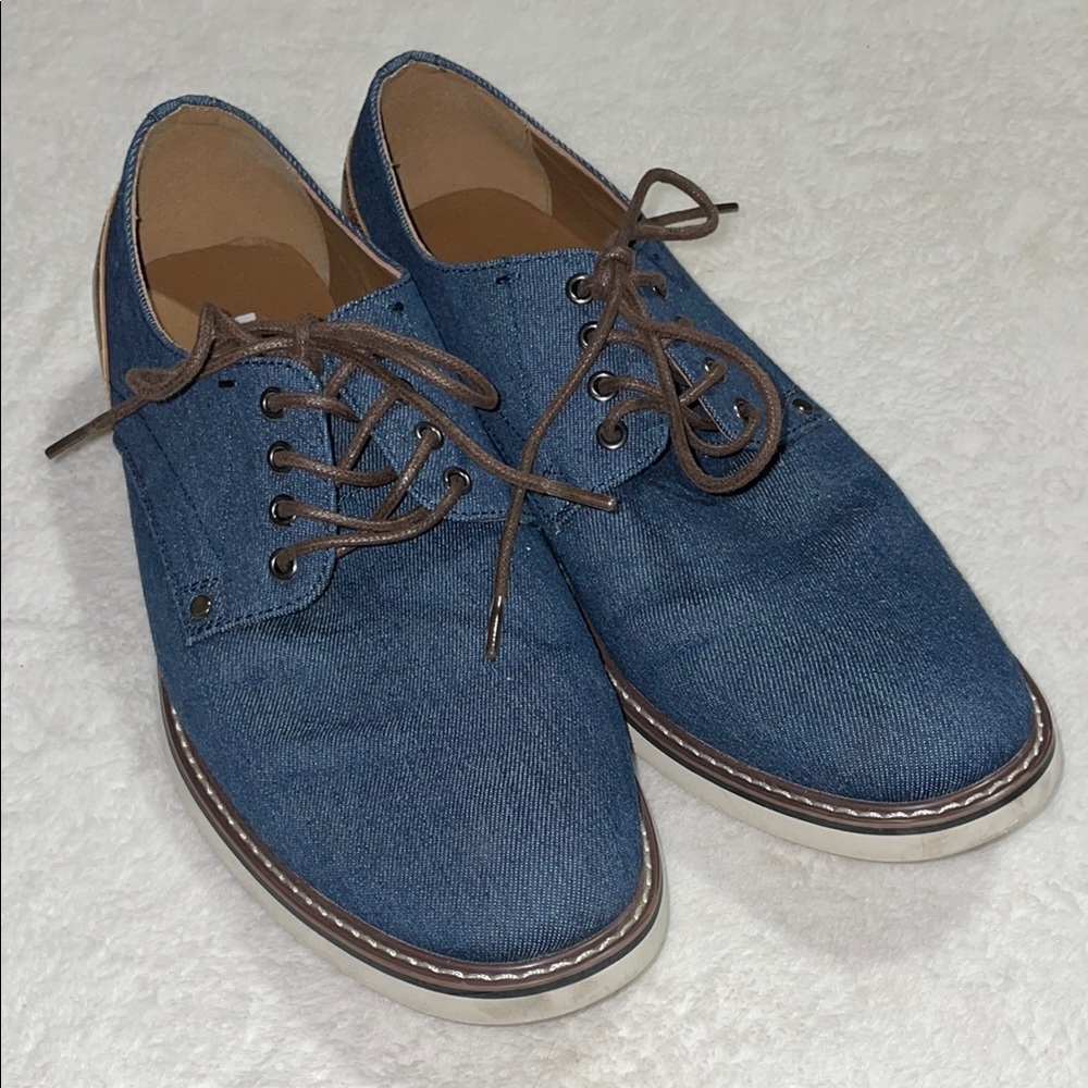 J. Ferrar Morton Blue & Brown Denim Dress Shoes